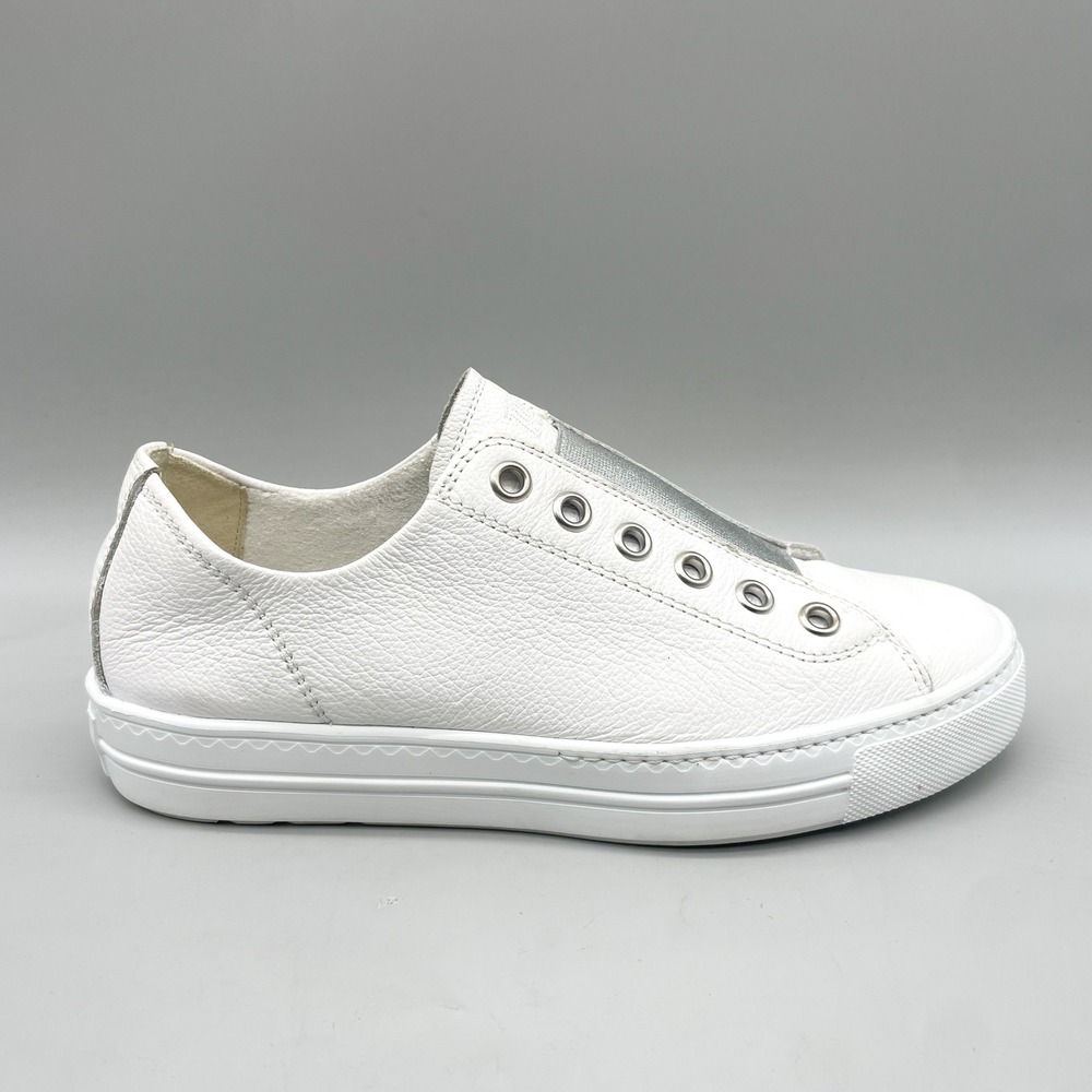 Paul Green Womens 5.5/ 8 Tatum Slip On Sneakers White Leather Preppy Trainer